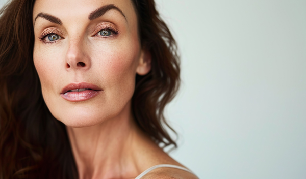 Portrait of a Mature Brunette Woman with Captivating Eyes